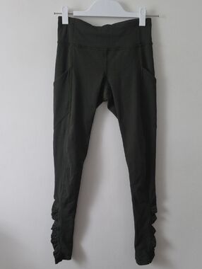 Lululemon Speed Tight Leggings Olive Green Pocket Size 4